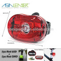 2pcs vermelho LED + 1pc vermelho SMD LED bicicleta luz